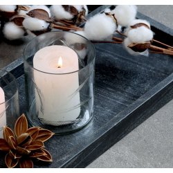 Bloklys H10/7 cm rustik hvid